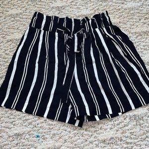 Black and white high waisted shorts